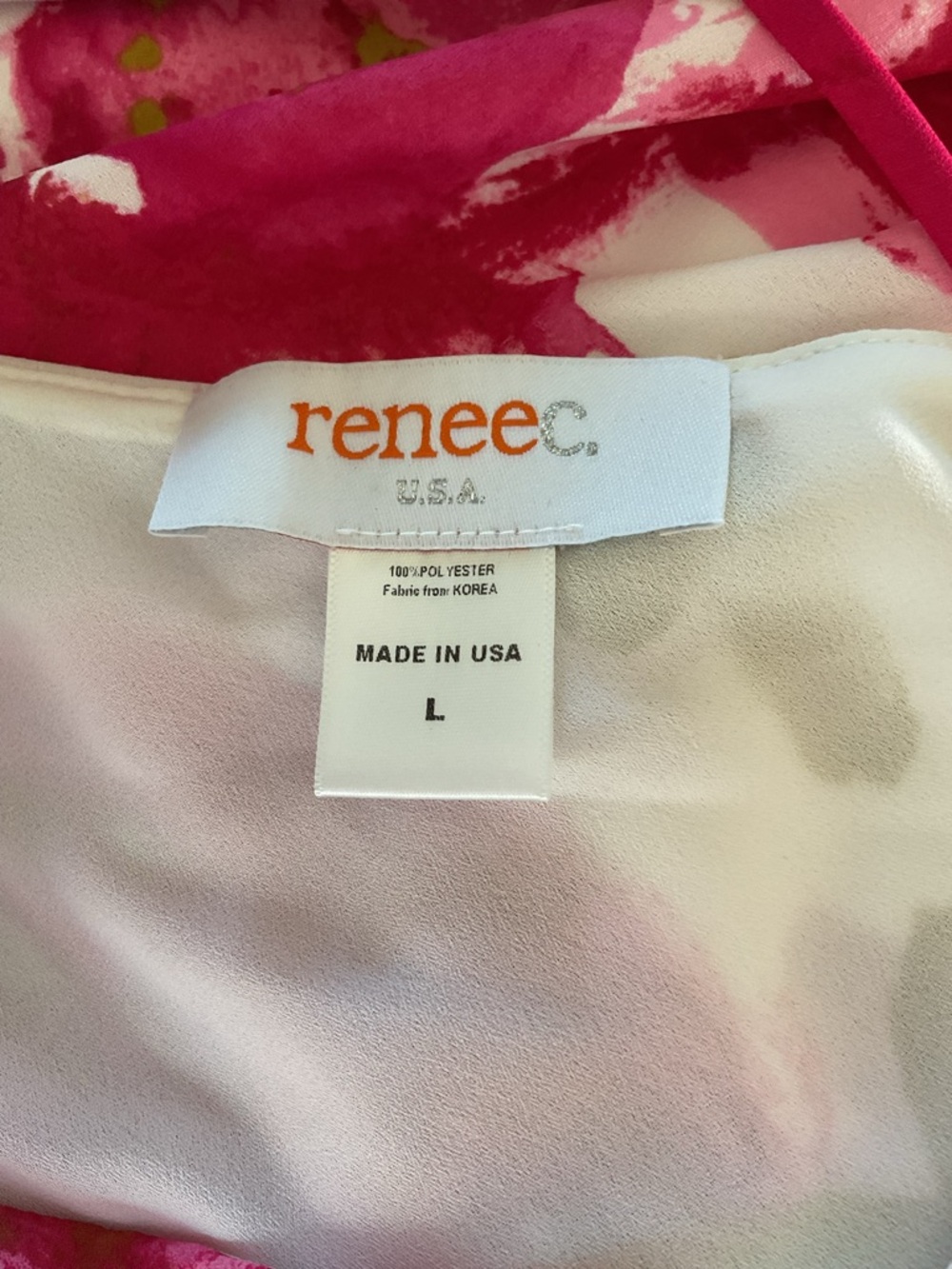 Renee C Print Halter Neck Swing Dress – Magenta Floral Fit & Flare Size L - Picture 5 of 5